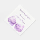 Serviette En Papier Quinceanera lavender bow luncheon (Coin)