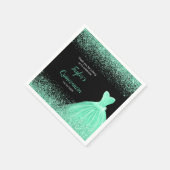 Serviette En Papier Quinceanera Mint Green Faux Parties scintillant (Coin)