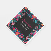 Serviette En Papier Quinceanera noire mexicaine Fiesta Anniversaire (Coin)