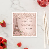 Serviette En Papier Quinceanera or rose Paris Tour Eiffel (En situation)
