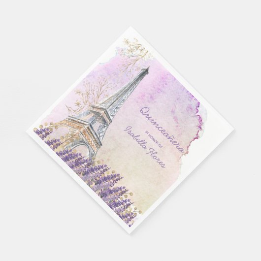 Serviette En Papier Quinceanera Paris Tour Eiffel (Coin)