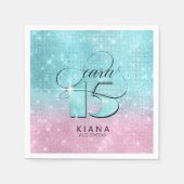 Serviette En Papier Quinceanera parties scintillant et brillance V1 Tu (Devant)