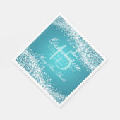 Serviette En Papier Quinceanera Party Sparkling Wave Turquoise (Coin)