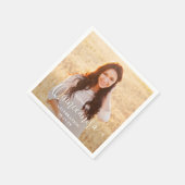 Serviette En Papier Quinceañera Photo et moderne Script blanc tendance (Coin)