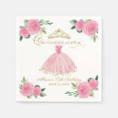 Serviette En Papier Quinceanera rose chaud (Devant)