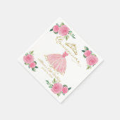 Serviette En Papier Quinceanera rose chaud (Coin)
