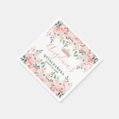 Serviette En Papier Quinceañera rose florale (Coin)