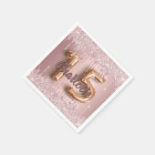 Serviette En Papier Quinceanera rose rose pâle parties scintillant nom (Coin)
