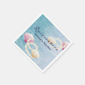 Serviette En Papier Quinceanera sous la dentelle de mer, perles coquil (Coin)