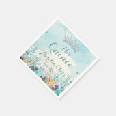 Serviette En Papier Quinceañera sous la mer Coquillages Coraux (Coin)
