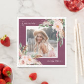 Serviette En Papier Quinceañera violet poupée florale photo anniversai (En situation)