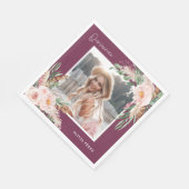 Serviette En Papier Quinceañera violet poupée florale photo anniversai (Coin)