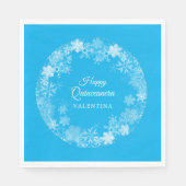 Serviette En Papier Quinceanera Winter Wonderland Snowflake Blue (Devant)