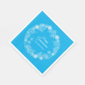 Serviette En Papier Quinceanera Winter Wonderland Snowflake Blue (Coin)