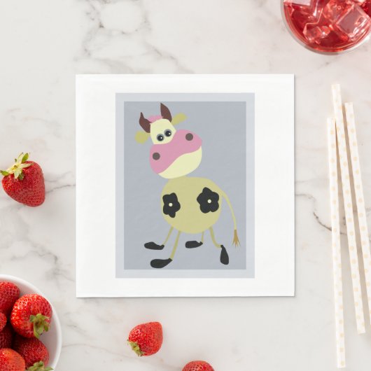 Serviette En Papier Quirinal Cartoon Vache Fun Animal de ferme (En situation)