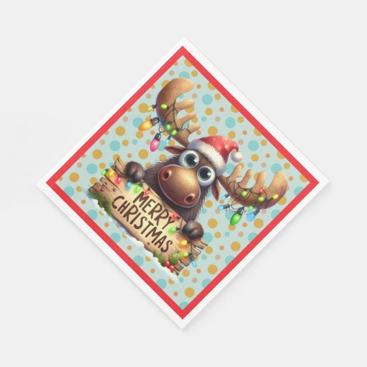 Serviette En Papier Quirky Christmas Moose (Coin)