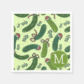 Serviette En Papier Quirky Festive Pickles de Noël Motif (Devant)
