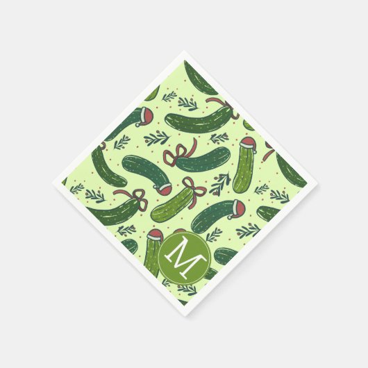 Serviette En Papier Quirky Festive Pickles de Noël Motif (Coin)