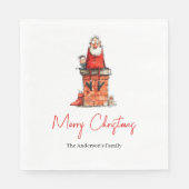 Serviette En Papier Quirky Funny Santa Custom Holiday Party Napkins (Devant)