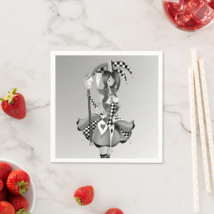 Serviette En Papier Quirky Jester et marionnettes king