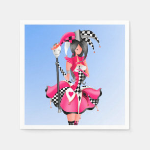 Serviette En Papier Quirky Jester et marionnettes king