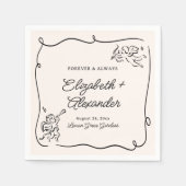 Serviette En Papier Quirky & Whimsical Cupid Cherubs Mariage (Devant)