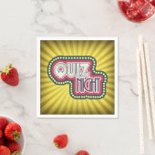 Serviette En Papier Quiz Nuit Trivia Party Jaune Sunburst (En situation)