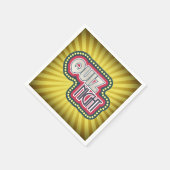 Serviette En Papier Quiz Nuit Trivia Party Jaune Sunburst (Coin)