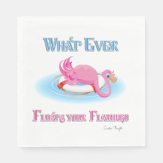 Serviette En Papier Quoi qu'il flotte votre Flamant rose 3 (Devant)