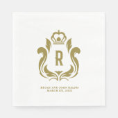 Serviette En Papier R Crête d'or initiale (Devant)