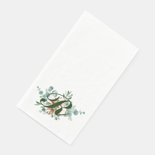 Serviette En Papier R Monogramme Botanique Floral Serviettes d'hôtes (Coin)