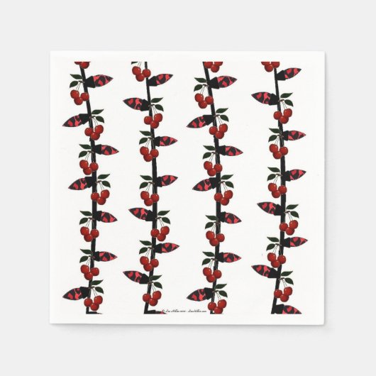 Serviette En Papier RAB Rockabilly Cherry lumières de Noël Napkin (Devant)