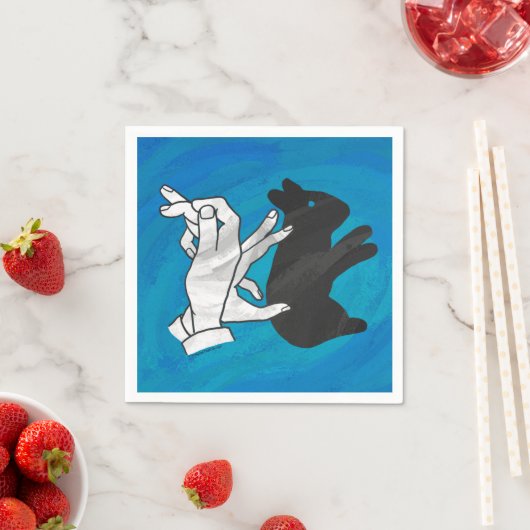 Serviette En Papier Rabat Ombre Sur Bleu (En situation)