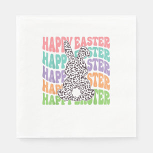Serviette En Papier Rabbit de coucher de soleil rétro