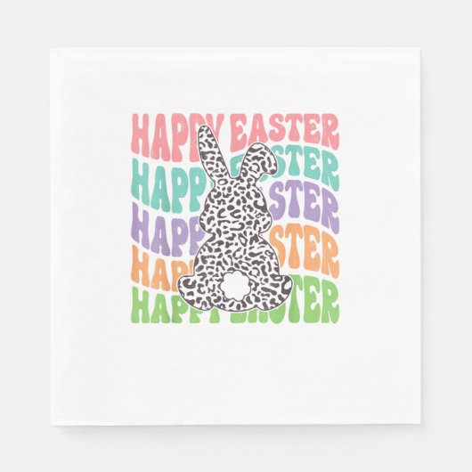 Serviette En Papier Rabbit de coucher de soleil rétro (Devant)