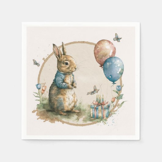 Serviette En Papier Rabbit Peter partie Napkins (Devant)