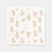 Serviette En Papier Rabbit rose Ballerina Tutu Baby shower (Devant)