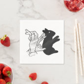Serviette En Papier Rabbit Silhouette main (En situation)