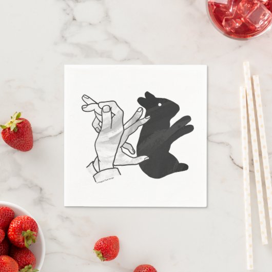 Serviette En Papier Rabbit Silhouette main (En situation)