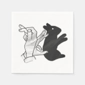 Serviette En Papier Rabbit Silhouette main (Devant)