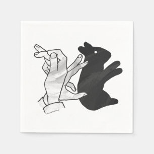 Serviette En Papier Rabbit Silhouette main