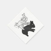Serviette En Papier Rabbit Silhouette main (Coin)
