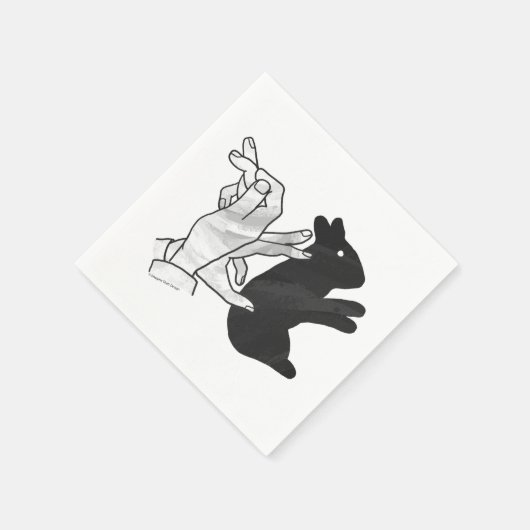 Serviette En Papier Rabbit Silhouette main (Coin)