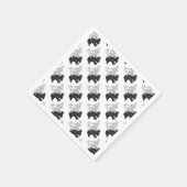 Serviette En Papier Rabbit Silhouette main (Coin)