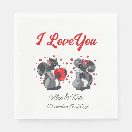 Serviette En Papier Raccoon (Devant)