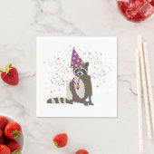 Serviette En Papier Raccoon - Animaux ayant une fête (En situation)