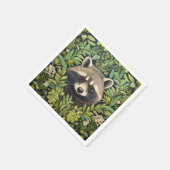 Serviette En Papier Raccoon et feuillage de style Art nouveau (Coin)
