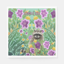 Raccoon Floral Summer