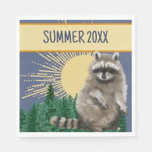 Serviette En Papier Raccoon papier été Napkin