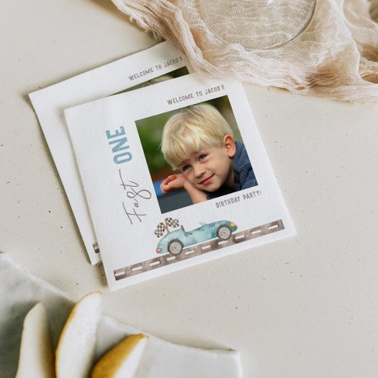 Serviette En Papier Race Car 1er Anniversaire Photo